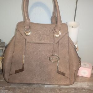 Sorrentino Italian Tan Leather Handbag Inside Pockets Preppy